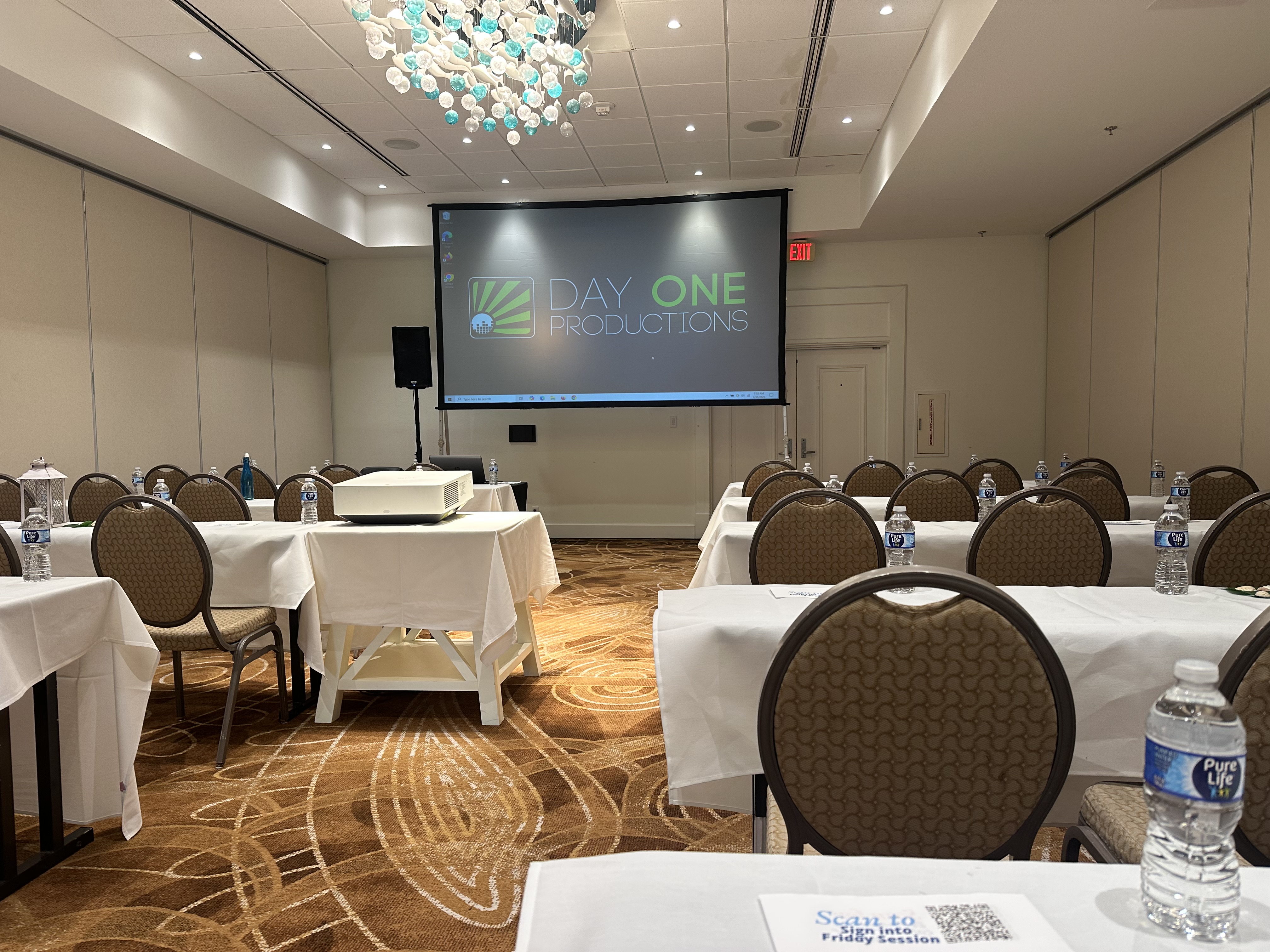 Corporate conference AV setup — Day One Productions